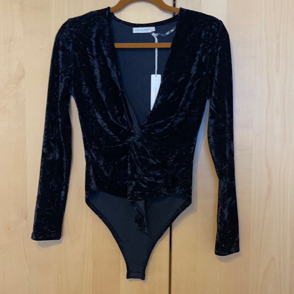 Velvet low plunge bodysuit